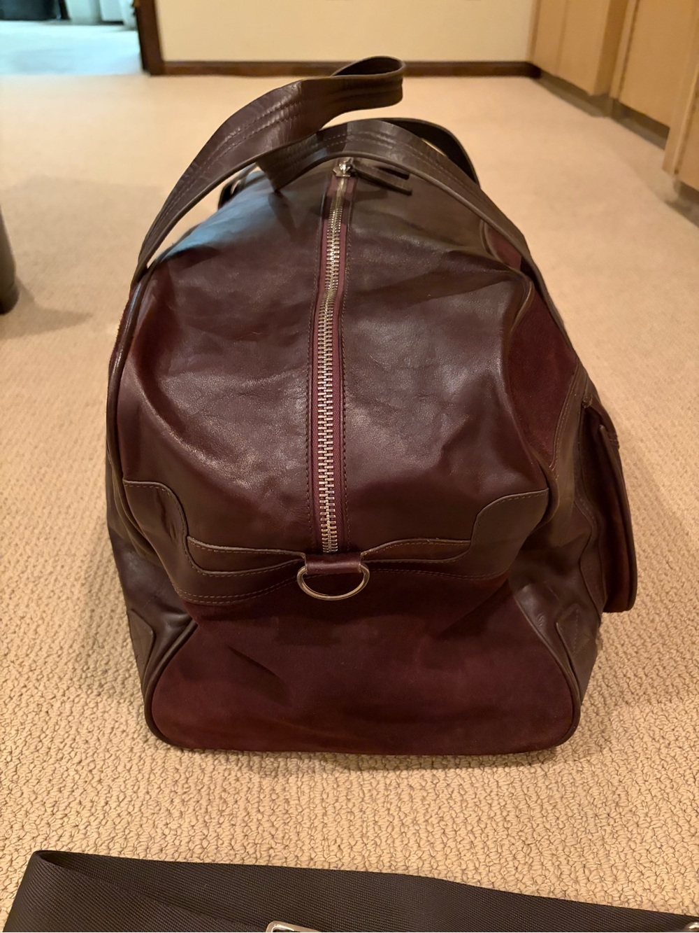 Fossil Brown Leather and Suede Weekender Bag - Picture 3 of 11